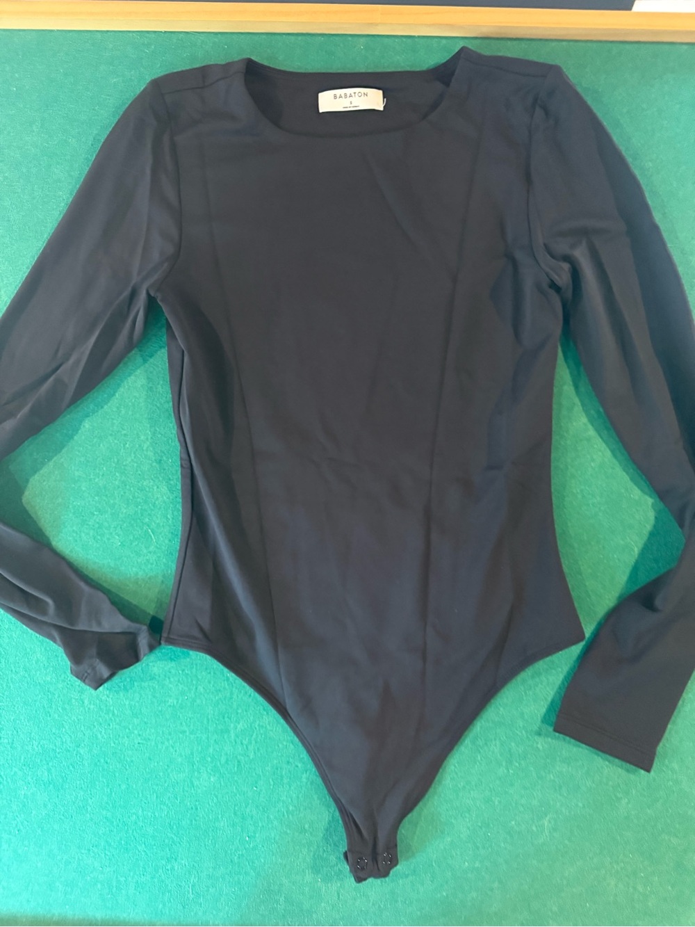 Babaton Black Long-Sleeve Slim Fit Bodysuit